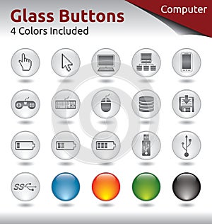 Glass Buttons - Computer