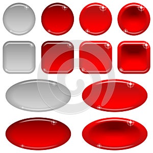 Glass buttons, set