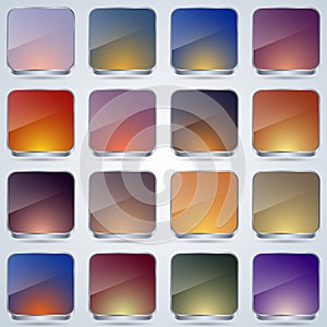 Glass buttons vector set