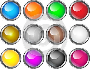 Glass buttons for webdesign in different colors