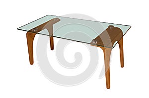 Glass cafe table isolated