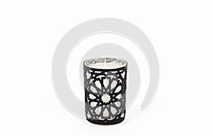 Glass candle holder isolated on white background with clipping