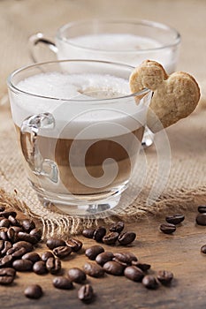 Glass of cappuccino photo