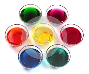 Glass caps with dyes photo