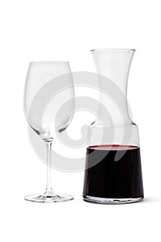 Glass And Carafe With Wine