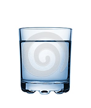 Glass with carbonated water. Isolated