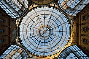Glass ceiling / roof of Galleria Vittorio Emanuele II il salotto di Milano Milan Italy photo