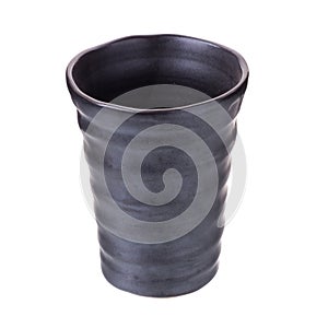 Glass ceramic black shape design wrinkly on white background