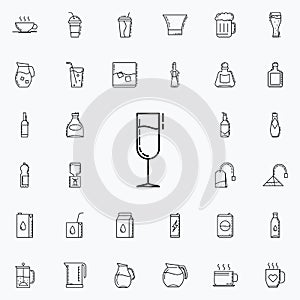 glass of champagne dusk icon. Drinks & Beverages icons universal set for web and mobile