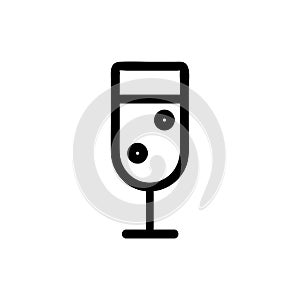 A glass of champagne icon vector. Isolated contour symbol illustration