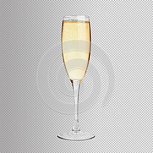 A glass of champagne on an isolated background. Vector.