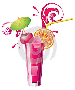 Glass of cherry juice