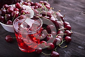 Glass of cherry juice