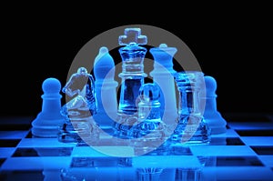 Glass chess figures