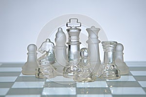 Glass chess figures