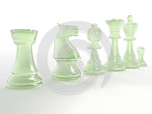 Glass chess pieces