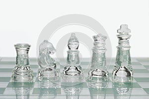 Glass chess pieces