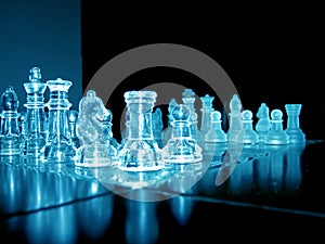 Glass chess pieces