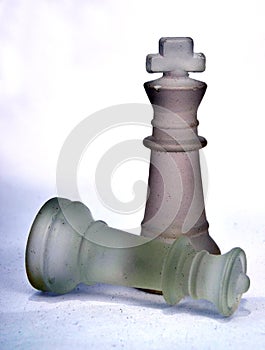 Glass chess pieces