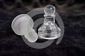 Glass chess pieces