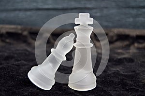 Glass chess pieces