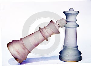 Glass chess pieces