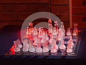Glass chess set