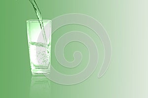 Glass of chlorophyll Green tone