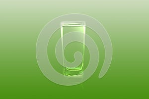 Glass of chlorophyll Green tone