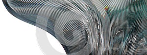 Glass Chrome Reflection and Refraction Contemporary Artistic Bezier Curve Elegant Modern 3D Rendering Abstract Background