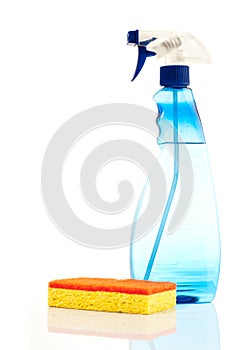 Glass Cleaner and Sponge photo