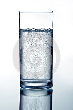 Glass of clear mineral water