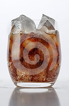 Glass of coca cola with ice