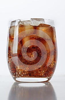 Glass of coca cola with ice