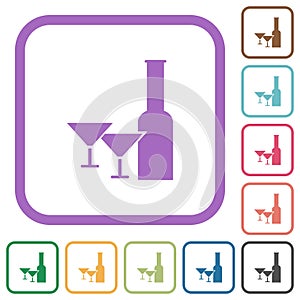 Glass and cocktail glasses solid simple icons