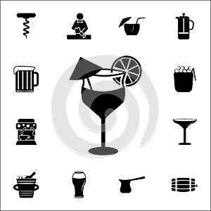 a glass of cocktail icon. Bar icons universal set for web and mobile