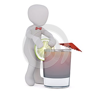 Glass of cocktail with umbrella concept
