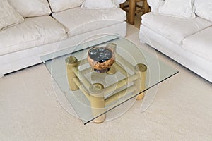 Glass coffee table