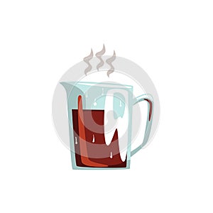 Glass coffeepot hot coffee cartoon vector Illustration on a white background