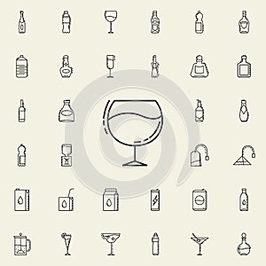 glass of cognac dusk icon. Drinks & Beverages icons universal set for web and mobile