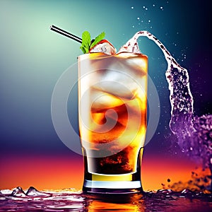 glass of cola with ice, coke, cuba libre