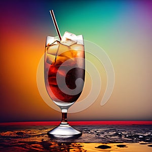 glass of cola with ice, coke, cuba libre