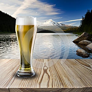 Glass of cold beer