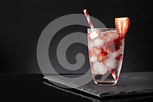 Icy strawberry infused water