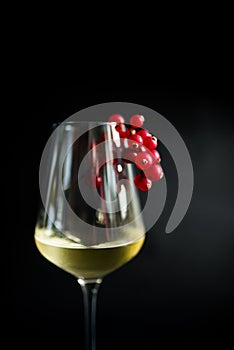 Glass of cold white wine