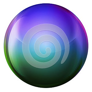 Glass colorful ball or precious pearl. Glossy realistic ball, 3D abstract vector illustration highlighted on a white