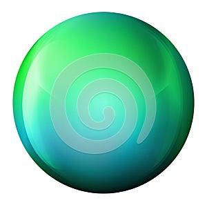 Glass colorful ball or precious pearl. Glossy realistic ball, 3D abstract vector illustration highlighted on a white