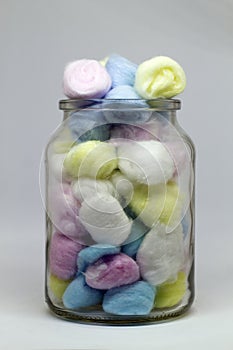 Glass with Colorful cotton photo