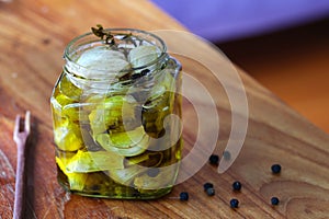 Glass confit condiment as an appetizer