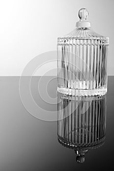 Glass Container on Glass Table